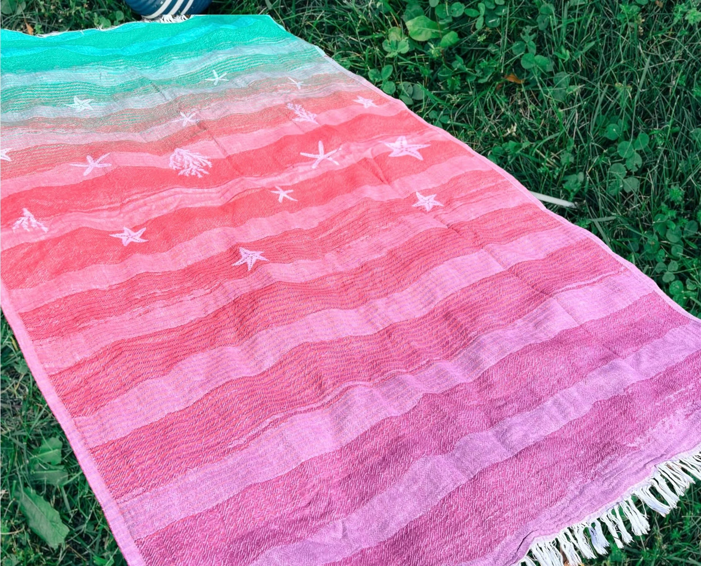 Rainbow in the Sea Turkish Towel, Throw Blanket by turkanhome.com