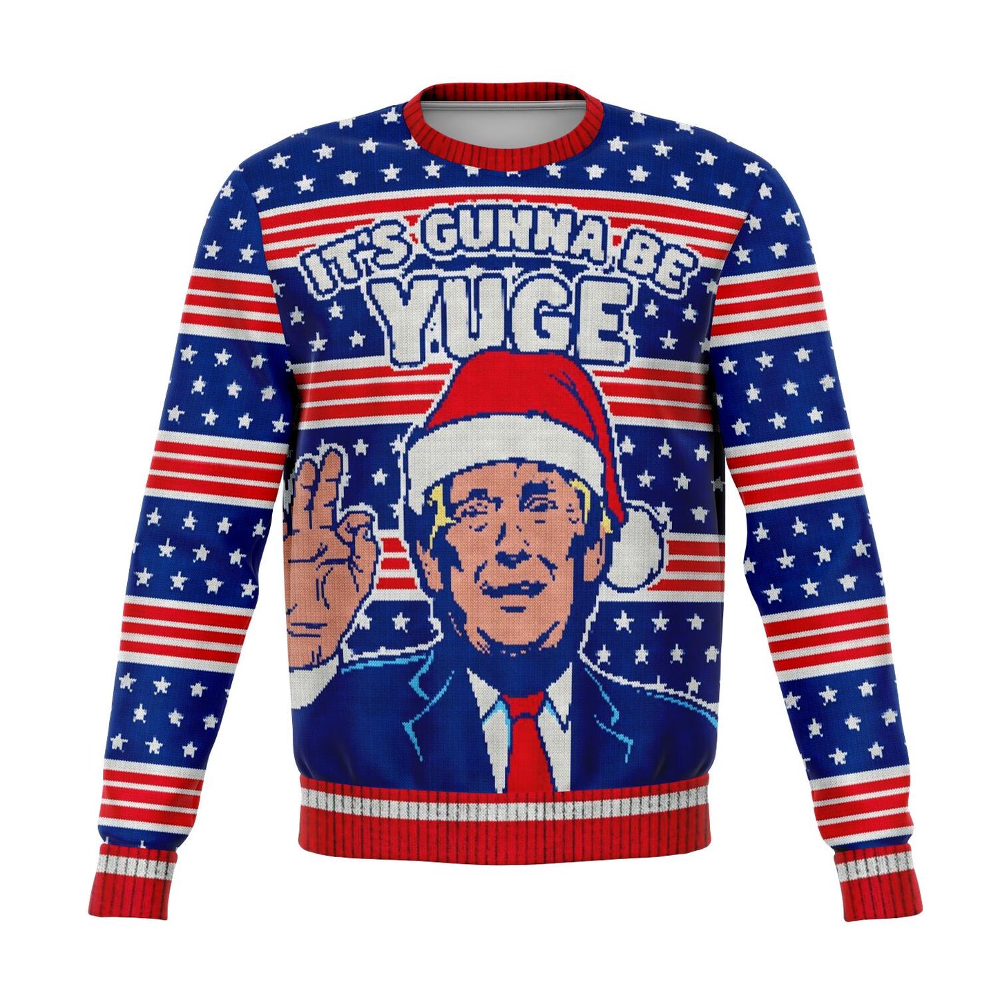 Donald Trump Its Gonna  Be Yuge Funny Ugly Christmas Trump Sweatshirt by KoultureKanvas