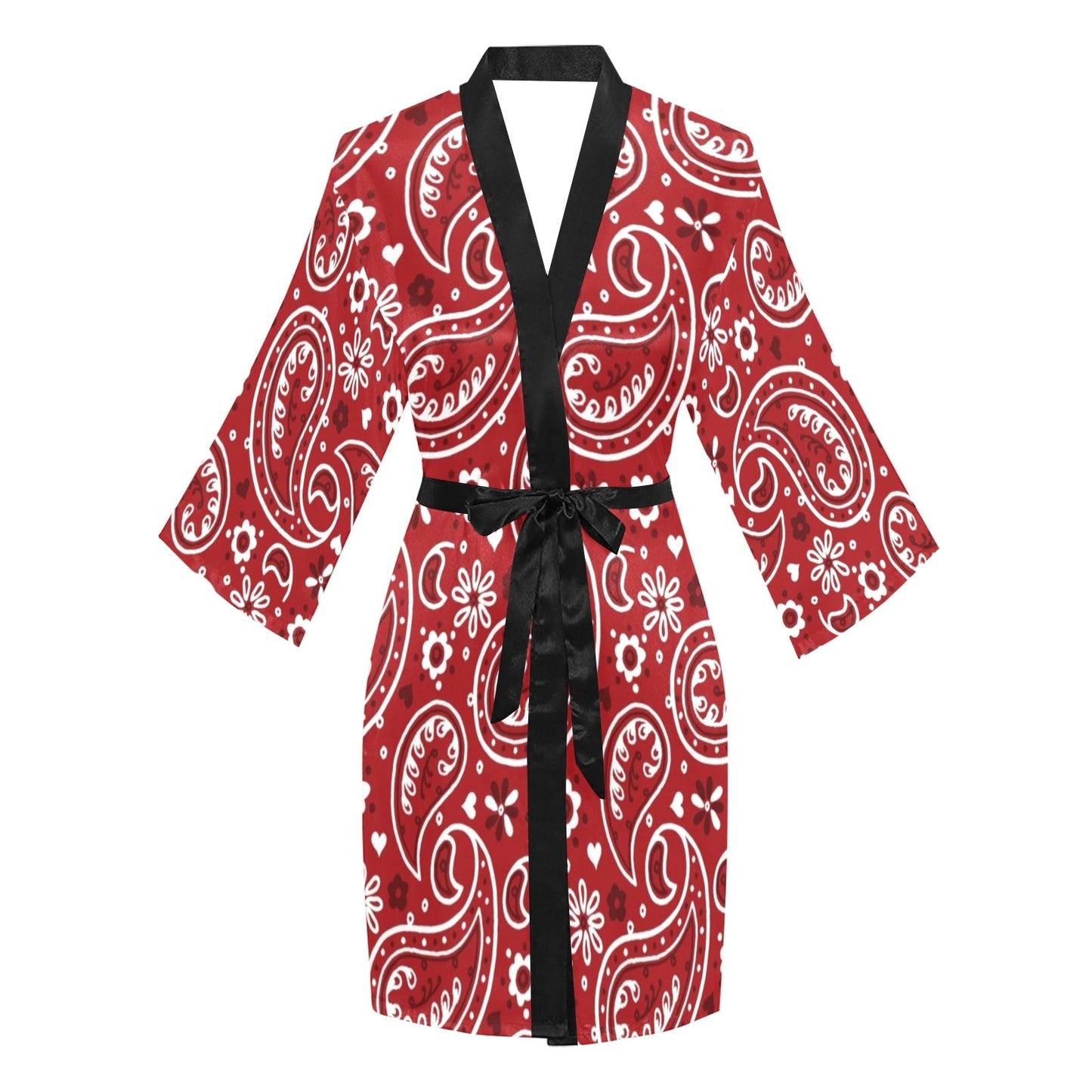 Red Bandana Women's Lounge Kimono Robe by Baha Ranch Western Wear