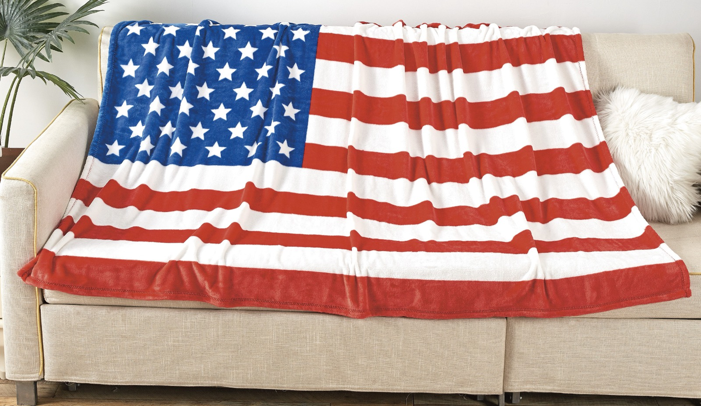 American USA Flag Oversized 50x70" Throw Blanket by Infinite Basics