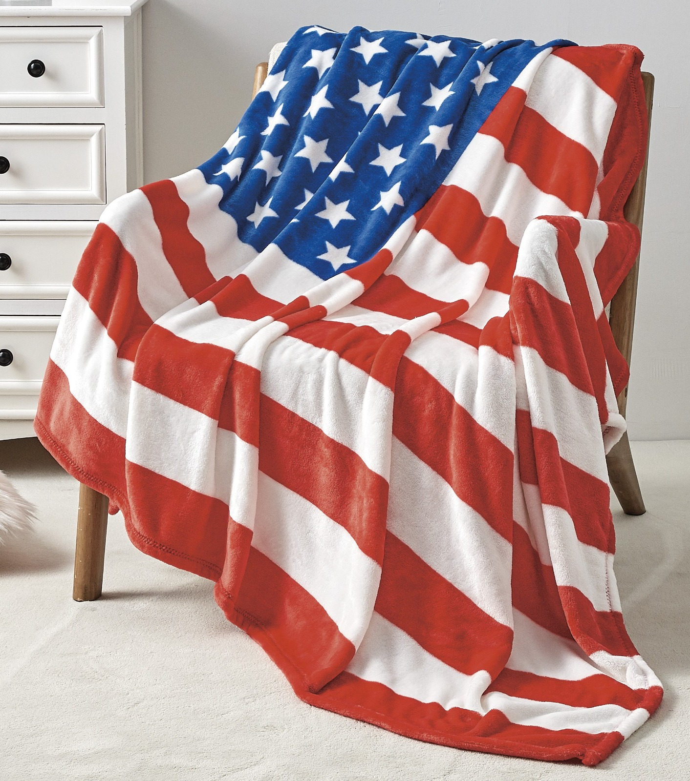 American USA Flag Oversized 50x70" Throw Blanket by Infinite Basics