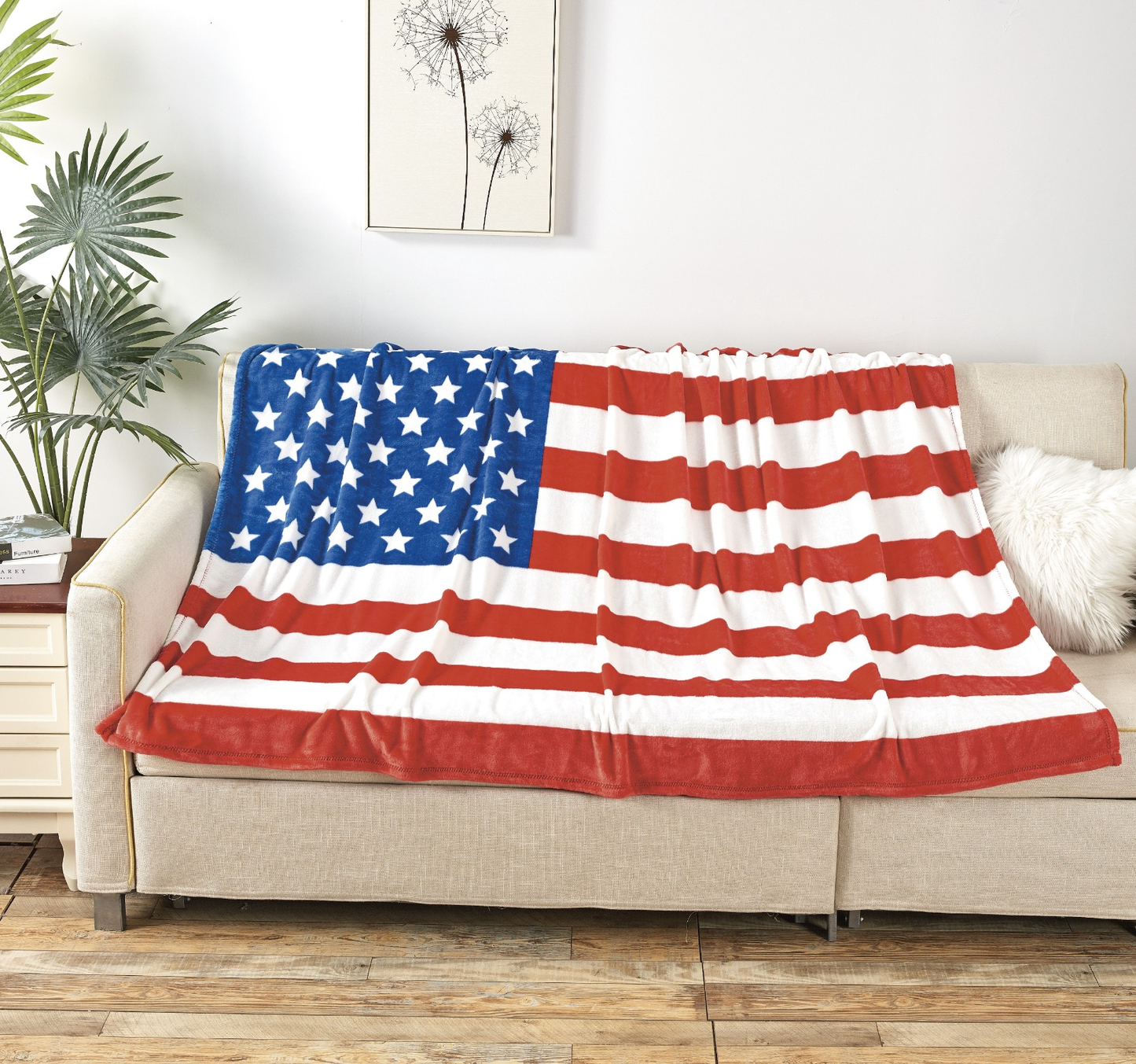 American USA Flag Oversized 50x70" Throw Blanket by Infinite Basics