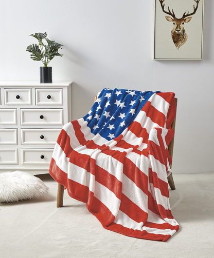 American USA Flag Oversized 50x70" Throw Blanket by Infinite Basics