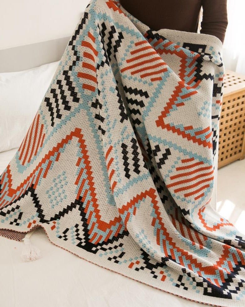 Oversize Cozy Boho Chic Throw Blanket by INSPECIAL HOME