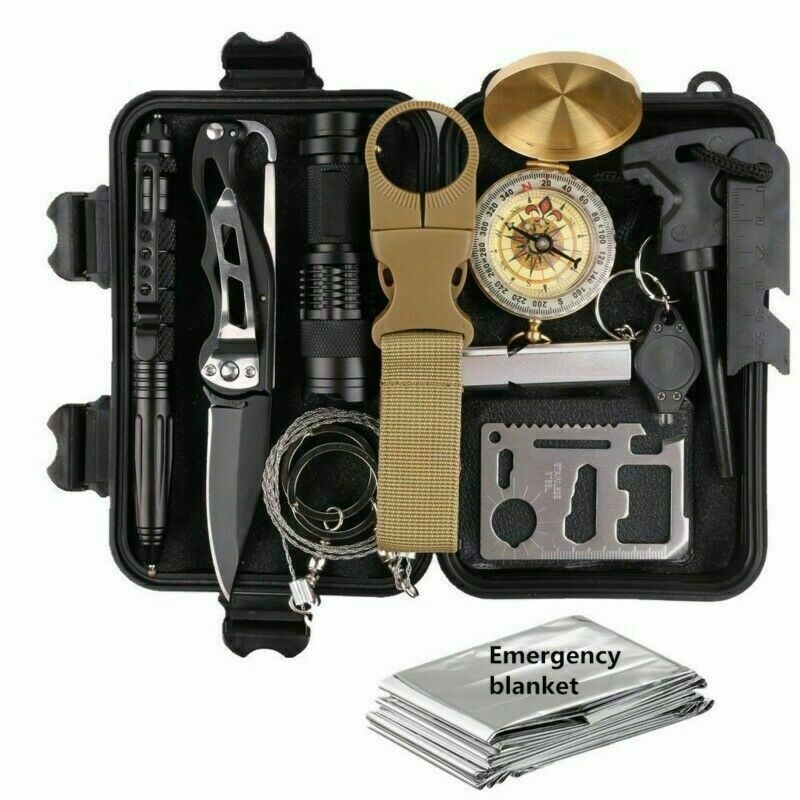 Vistashops - 14 in 1 Outdoor Emergency Survival And Safety Gear Kit