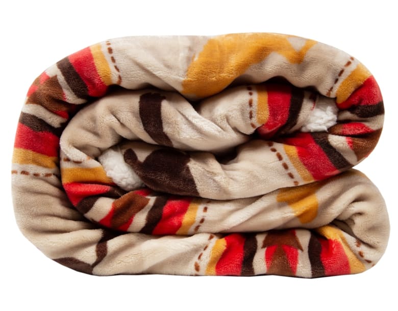 Southwest Running Horse Sherpa Throw Blanket by Linen Mart