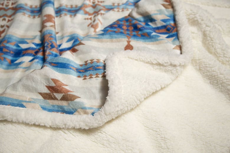 Stack Rock Sherpa Throw Blanket by Linen Mart