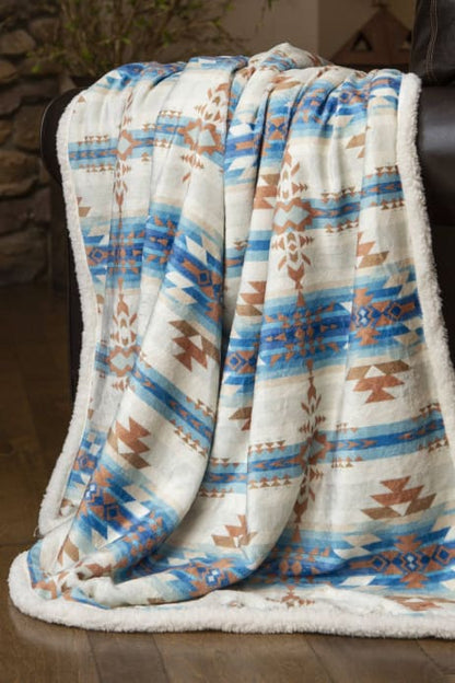 Stack Rock Sherpa Throw Blanket by Linen Mart