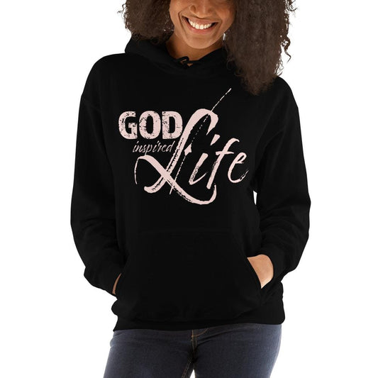 Womens Hoodie - Pullover Sweatshirt - God Inspired Life / Pink by inQue.Style