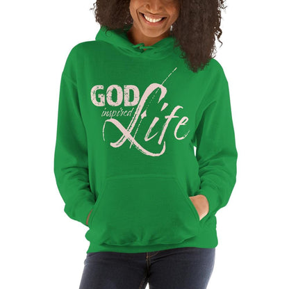 Womens Hoodie - Pullover Sweatshirt - God Inspired Life / Pink by inQue.Style