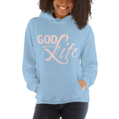 Womens Hoodie - Pullover Sweatshirt - God Inspired Life / Pink by inQue.Style