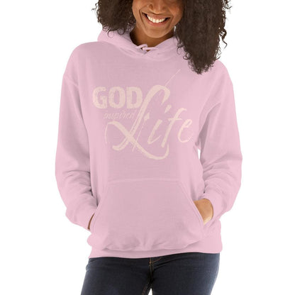 Womens Hoodie - Pullover Sweatshirt - God Inspired Life / Pink by inQue.Style