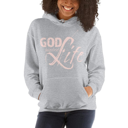 Womens Hoodie - Pullover Sweatshirt - God Inspired Life / Pink by inQue.Style