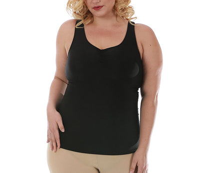 InstantFigure Shirred Tank Top Plus Size Shapewear WT40011C by InstantFigure - InstaSlim - InstantRecoveryMD